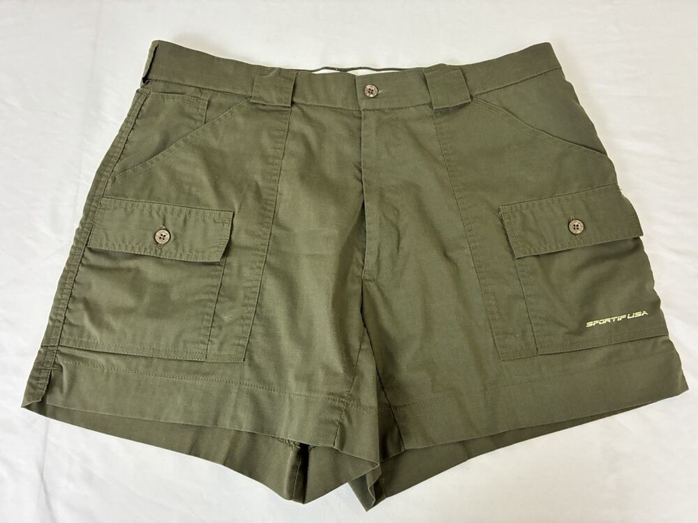 Sportif Lauderdale USA Cargo Shorts Men’s Green Utility 6 Pocket Outdoor Hiking